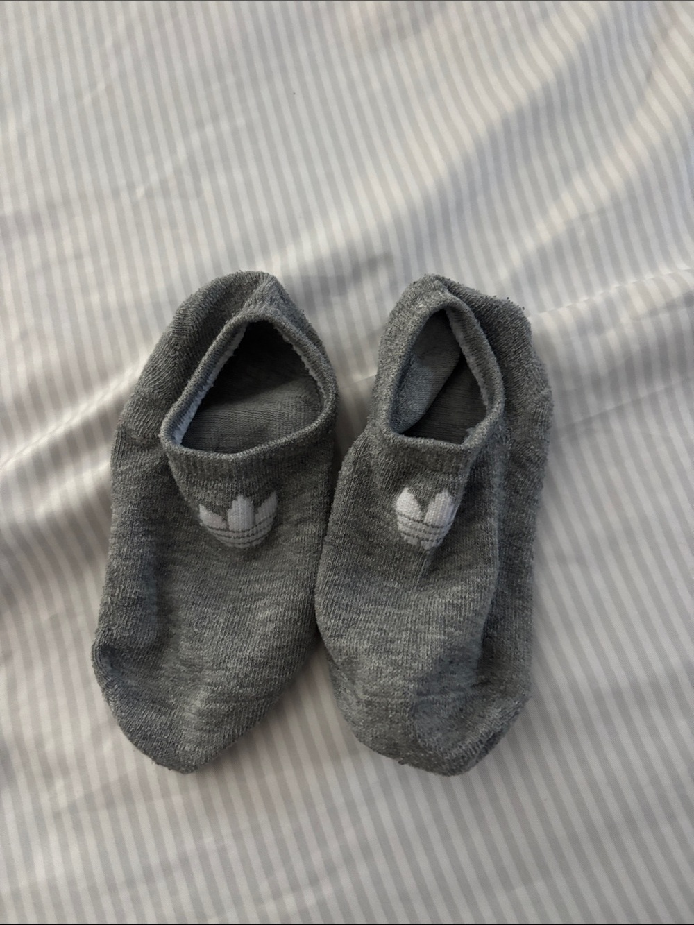 adidas Gray Low-Cut No-Show Socks with White Trefoil